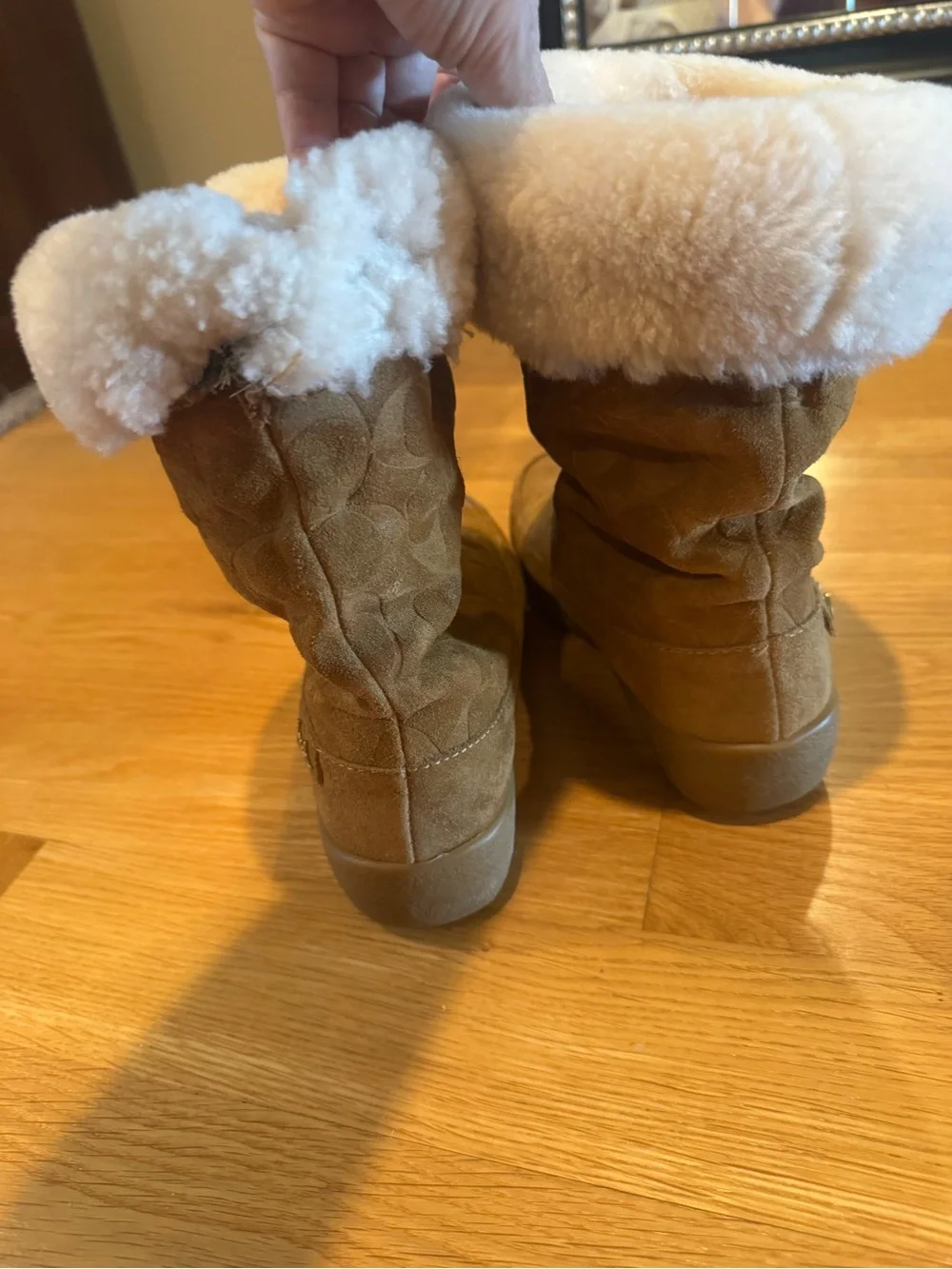 Coach “Teri” Winter Boots.  Versatile suede and sheared wool lined.